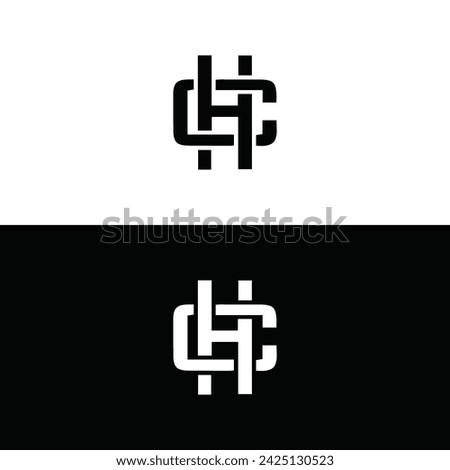 HC logo. H C design. White HC letter. HC, H C letter logo design. Initial letter HC linked circle uppercase monogram logo.