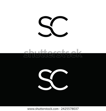 SC logo. S C design. White SC letter. SC SET, S C letter logo design. Initial letter SC linked circle uppercase monogram logo.
