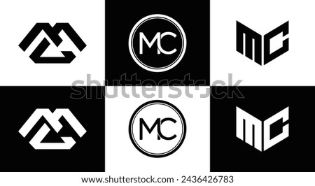 MC logo. M C design. White MC letter. MC, M C letter logo design. Initial letter MC linked circle uppercase monogram logo. design. top logo, Most Recent, Featured,