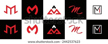 M letter logo, Letter M logo, M letter icon Design  black background. Luxury M letter 