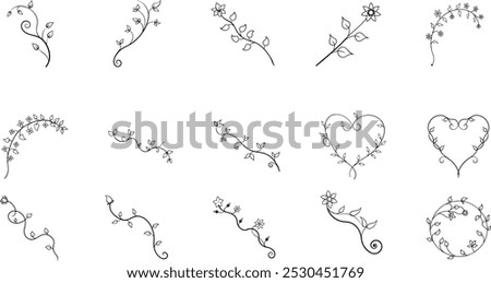 Floral Vines and Swirls Decorative Elements