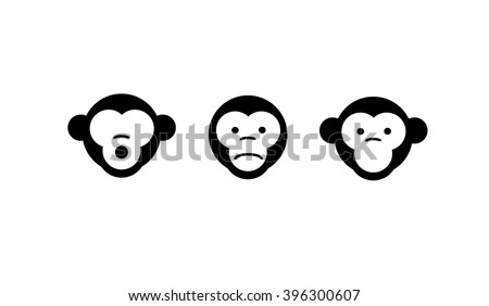 See no evil, hear no evil, speak no evil. Vector illustration. three monkeys