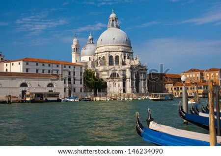 Grand Canal and  Basilica of Saint Mary of Health, Venice, Italy