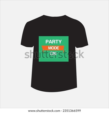 party mode on black t shirt design