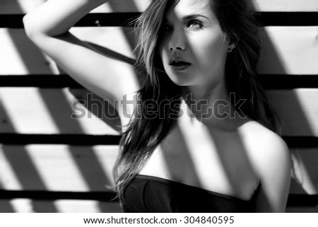 Vogue Style Photo Of Sensual Woman Black and White