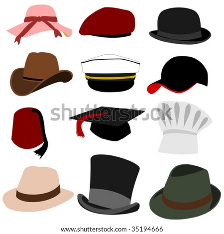 Lots Of Hats Stock Vector Illustration 35194666 : Shutterstock