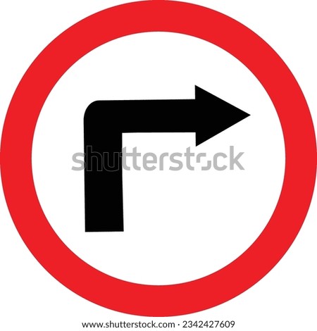 warning sign to turn right