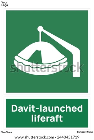 Davit-launched liferaft signs symbol standard iso 7010