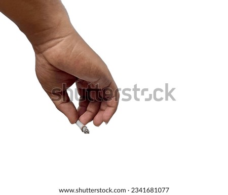 Similar – Image, Stock Photo Hand holding a cigarette