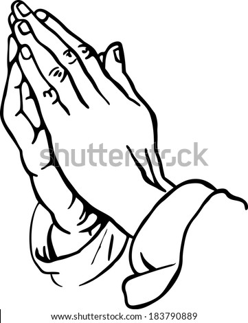 Line Drawing of Praying Hands