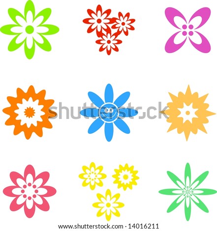 Flower Shapes Stock Vector Illustration 14016211 : Shutterstock