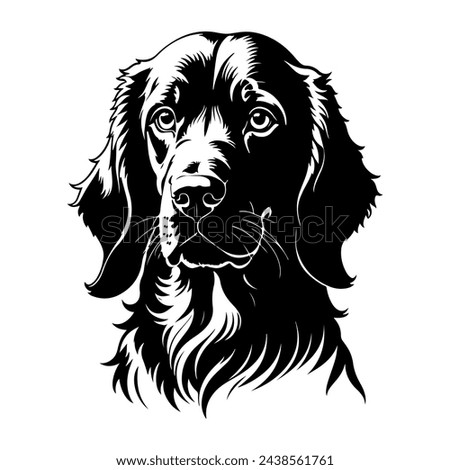 Portrait of a Gordon Setter Dog Vector isolated on white background, Dog Silhouettes.
