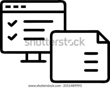 Desktop and Notes Icons with Task Management text isolated on white background concept as Camera movement Focus on the desktop and notes icons emphasizing task management during vi