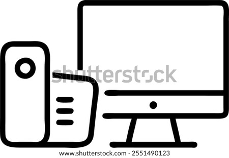 Desktop Speaker and Notebook Isolated concept as A vector image of a desktop speaker and a notebook isolated on a white background. Perfect for representing a tech forward and crea