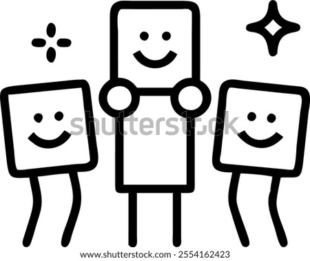 People with Enchanted Feedback Notes and Beaming Faces concept as A group of people holding enchanted feedback notes with beaming faces set against a whimsical background offering