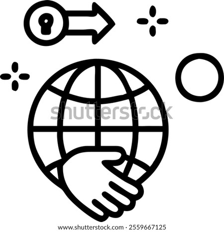 A globe on white surface with holographic community icons and growth symbols floating above providing copy space. concept as Overhead shot of a small globe placed on a white surface. Above it are glos