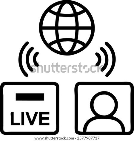 Journalists reporting live via global data network concept as A candid shot of journalists from different countries reporting live news updates via digital devices showcasing real