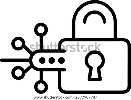 Macro close up of secure digital locks and keys with copy space concept as A macro close up of secure digital locks and keys on a high tech device highlighting the role of digital