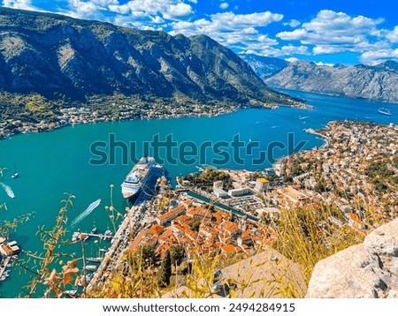 Similar – Image, Stock Photo View of Kotor Bay, Montenegro