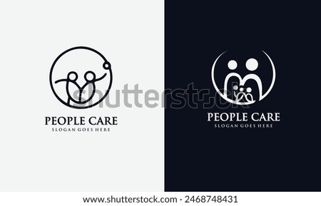 Creative People Care Concept Logo Design Template