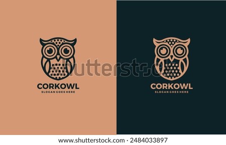 Cork Owl logo vector in modern colorful logo design. Owl creative icon logo design.