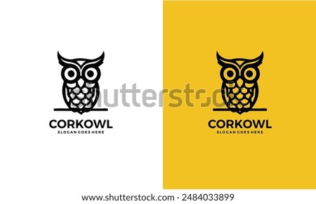 Cork Owl logo vector in modern colorful logo design. Owl creative icon logo design.
