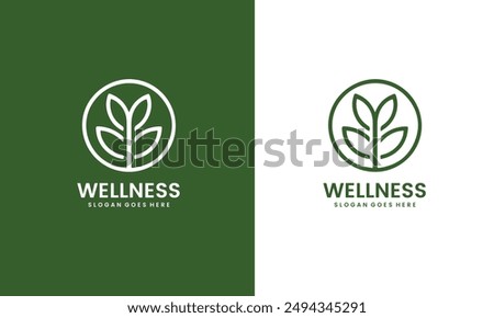 Wellness Logo Design, Health and Balance Concept, Vector Illustration for Spa, Yoga Studio, Wellness Center.