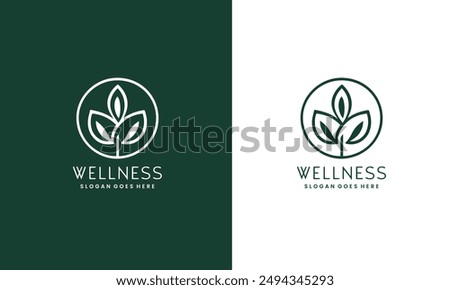 Wellness Logo Design, Health and Balance Concept, Vector Illustration for Spa, Yoga Studio, Wellness Center.