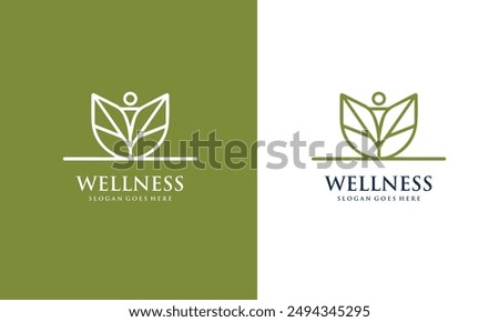 Wellness Logo Design, Health and Balance Concept, Vector Illustration for Spa, Yoga Studio, Wellness Center.