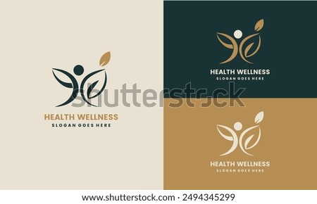 Wellness Logo Design, Health and Balance Concept, Vector Illustration for Spa, Yoga Studio, Wellness Center.