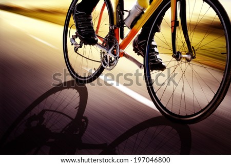 A person riding on a bicycle