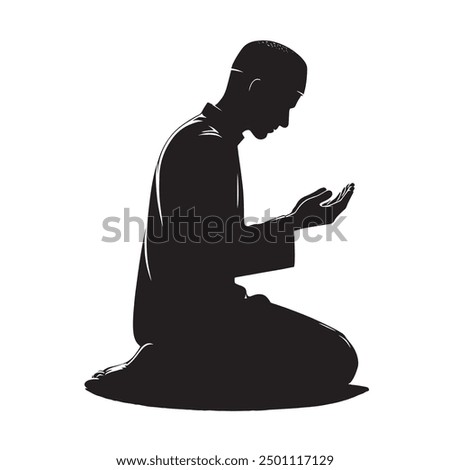 Muslim Praying silhouette praying symbol vector illustration