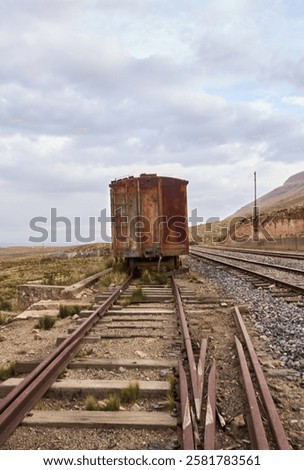 Similar – Foto Bild alter verlassener Wagon mit dem Wort Mafia aufgesprüht