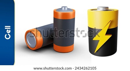 
Battery cell. 3d illustration from ecology and energy collection. Creative Battery 3d for web design, templates, infographics and more