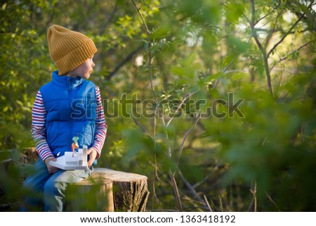 Similar – Image, Stock Photo Child has made himself up