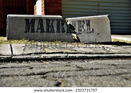 Similar – Image, Stock Photo Broken street sign wall texture