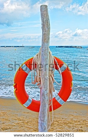 Life belt at the beach