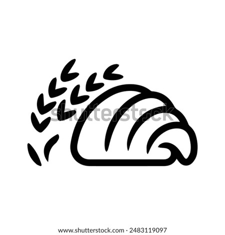Bread icon Silhouette, A bread thin line sign. Isolated contour symbol illustration