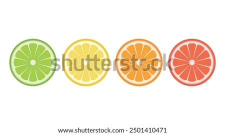 Similar – Image, Stock Photo Citrus fruits slices in sunlight. Summer fruits context