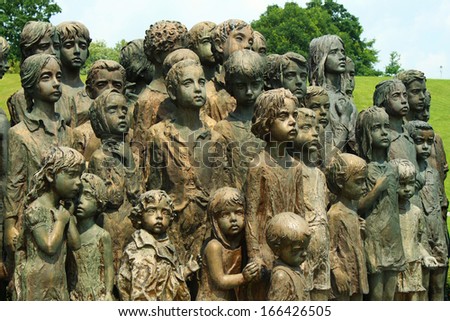 War memorial in Lidice - children sculpture, Czech Republic