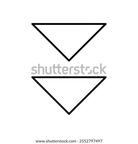 Down Ward vector icon stock illustration