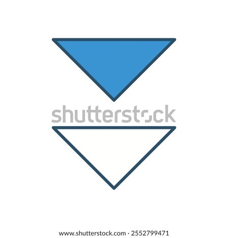 Down Ward vector icon stock illustration