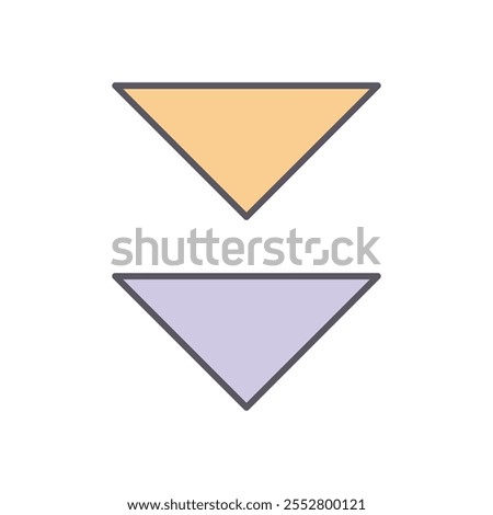 Down Ward vector icon stock illustration