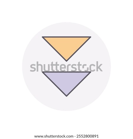 Down Ward vector icon stock illustration