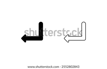 Down Ward vector icon stock illustration