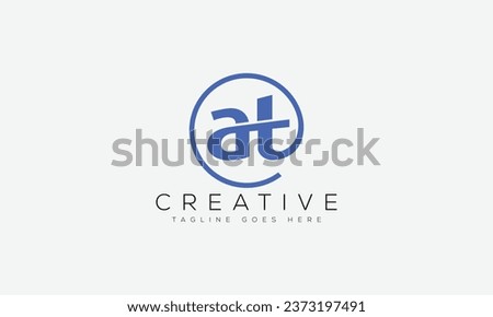 Letter AT logo design template vector illustration