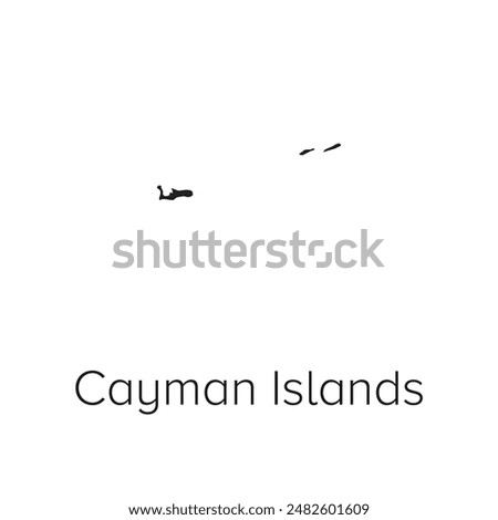 Cayman Islands Map Vector Illustration - Silhouette, Outline, Cayman Islands Travel and Tourism Map