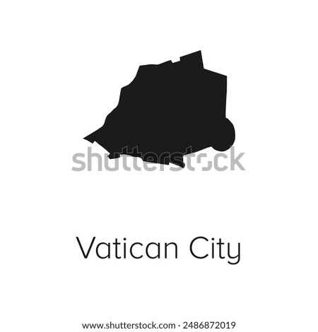 Vatican City Map Vector Illustration - Silhouette, Outline, Vatican City Travel and Tourism Map