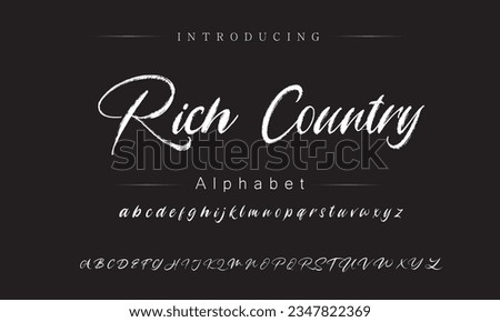 Rich Country vector brush style font, alphabet, typeface