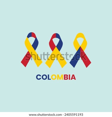 Colombia flag ribbon design vector